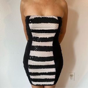 Strapless bodycon mini dress